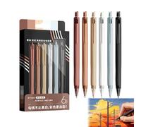 Stylos Couleur Pointe Fine - 6 couleurs lavables rétractables écriture fluide 0,7 mm | Stylos colorés pointe fine - pour journaling écriture peinture à l'eau dessin et esquisses