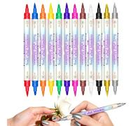 - Stylos d'art - 16,3 x 12,6 cm - Lot de marqueurs à dessin double face - 12 outils de décoration d'ongles colorés - Accessoires de peinture imperméables à pointe fine - Kit de manucure créatif