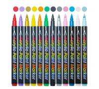 Stylos d'art corporel pour la peau - Ensemble de 12 peintures lavables, encre amovible, stylos de coloriage pour croquis sans danger pour la peau, outil de dessin cosmétique, kit de tatouage temporair