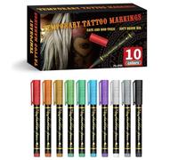 Stylos D'art Corporel Réutilisables 10 Nuances Idéaux Pour Les Jeux De Rôle Les Activités Scolaires Et L'expression Créative Kit De Tatouages temporaires