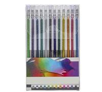 Stylos d'art néon - Ensemble d'écriture à paillettes fluorescentes double ton, outils de coloriage pastel tourbillonnant, papeterie créative | Fournitures de croquis lumineuses pour le lettrage à la m