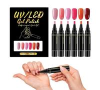 Stylos de Art 6 couleurs - Outils de gribouillage à pointe fine, stylos de peinture pour vernis à ongles à séchage rapide, kit de conception d'ongles portable | Femmes dame mère débutant