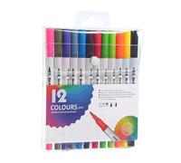 Stylos de coloriage à double extrémité, lavable, stylo aquarelle à pointe douce, crayon graffiti à base d'eau pour dessin, peinture, calligraphie, débutants, 12 couleurs