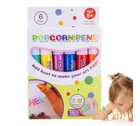 Stylos De Dessin Popcorrn à Bulles - 6 Pièces Stylos à Bulles À Encre Colorée, Marqueurs De Dessin Créatif, Outils De Peinture Drôles Pour La Maternelle En Classe Scolaire | Fournitures Artisanes