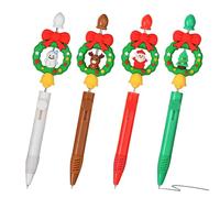 Stylos de Noël - 4 pièces de papeterie rétractables à thème dessin animé - Stylos à gel Père Noël - pour écriture, presse-papiers - Journal de dessin, annotation, enseignants, bureau, agenda