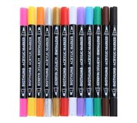 Stylos De Peinture Acrylique 12 Couleurs Marqueurs Dessin Ensemble Peinture À Base D'eau Pour Céramique Roche Toiles Pour Roche Ensemble Coloriage Dessin