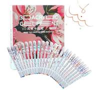 Stylos de peinture acrylique 3D - Stylos gel à colorier pour adultes - Marqueur à base d'eau pour art et bricolage, coloriage, griffonnage sur toile, bois, tissu, pierre, cartes et papier de