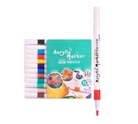Stylos de Peinture Acrylique Marqueurs Feutre à Base d'Eau - Séchage Rapide Marqueurs de Peinture pour Tissu Pierre Bois Métal Porcelaine Hautement Pigmentés Résistants à la Lumière pour Projets d'Art