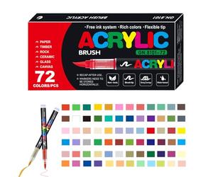 Stylos de peinture acrylique pour dessin - Ensemble de marqueurs à pinceau flexibles, encre pigmentée riche, outil artistique de précision | Kit de stylo à colorier de haute qualité pour fabriquer