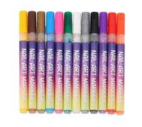Stylos de Peinture Ongles en Acrylique 12 Couleurs Vibrantes Ensemble de Pinceaux Nail Art Pointe Ultra Fine pour Cr ation Artistique Manucure Professionnelle et DIY Maison
