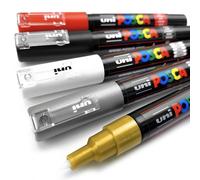 Stylos De Peinture POSCA PC-1M Pour Tissu Et Verre Extra Fin 1Mm Paquet De 5