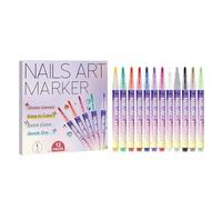 Stylos De Peinture Pour Les Ongles - 12 Couleurs D'Outils De Dessin À Pointe Fine,Stylos De Vernis Gel À Séchage Rapide,pour Les Femmes, Hommes, Le Débutant, La Manucure, À La Maison