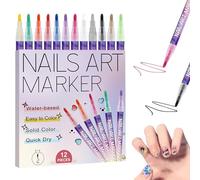 Stylos De Peinture Pour Ongles - Libérez Votre Créativité, 12 Couleurs De Stylos Pour Vernis Gel À Pointe Fine, Outils De Conception D'ongles À Séchage Rapide | Ensemble De Styls De Manucure Créatifs