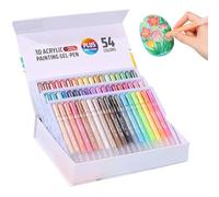 Stylos De Peinture - Signaux De Verre Audaces | Multi-usages 54 Couleurs Outils Bois Peinture Roche Stylo Marqueur Points Acryliques Idéal Pour Artisanat Bricolage, Détails Et Projets Art Créatif