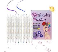 Stylos de vernis à ongles - 10 couleurs à séchage rapide - Outils de manucure - Stylos de peinture à ongles - Pour femmes, adolescentes, mères, salon, fête, vacances, été, printemps
