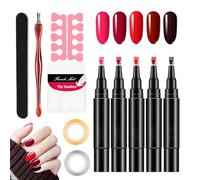 Stylos De Vernis À Ongles - 4.72 Inches Design D’Ongles | Set Créatif De Stylos De Vernis À Õngles - Couleurs Gel En Plastique Pour Des Designs D’Õngles Propres Et Détaillés DIY Nail a?t