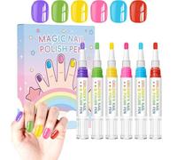 Stylos De Vernis À Ongles 6 Couleurs Vives Et Amusantes, Imperméable,