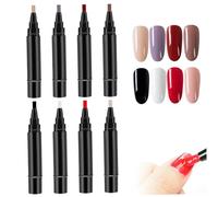 Stylos de vernis à ongles, 8 pcs de stylos vernis à ongles, 8 couleurs 3 en 1 5 ml un pas gel bricolage pour les femmes filles manucure manucure pour salon domicile, frites