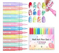 Stylos de vernis à ongles, ensemble de stylos à ongles - Astuce fine séchage à séchage à l'ongle épreuve à l'ongle à l'ongle Stronage Graffiti | 12X Sticks polonais imperméables liquide pour fille