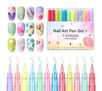 Stylos de vernis à ongles, ensemble de stylos à ongles,Séchage rapide des couleurs vibrantes à l'épreuve des taches graffiti Fine Tip Pen - 12x Polish Sticks liquide, outil de doublure pour la concept