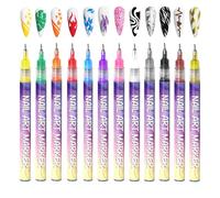 Stylos Dessin Ongles Marqueur Liner 3D 12 Couleurs