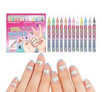 Stylos Dessin Vernis à Ongles, Marqueurs de Manucure Séchage Rapide 12 Couleurs, Set Stylo Vernis Ongles, Pour Maison Dortoir Appartement Salon Beauté Soirées Filles Fêtes