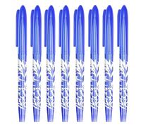 Stylos Effaçable, 8 Pièces, Stylo Roller Rechargeable, Encre Gel Effaçable, Encre Gel Effaçable, Stylos à Bille avec Gomme pour Fournitures Scolaires, Pour Mettre La Trousse d'école, Bleu