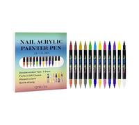 Stylos - Ensemble de 12 couleurs vives, encre non toxique avec pointe fine, séchage rapide et durable, parfait pour les designs d'ongles DIY, idéal pour l'artisanat, le dessin et la personnal
