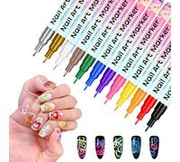 Stylos - Ensemble De Dessin De Manucure 5,43 Pouces | 12 Marqueurs De Détail De Couleur - Outils À Pointe Fine En PP À Séchage Rapide Pour Une Conception Précise De Gribouillages, Pratique À