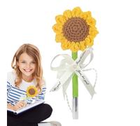 Stylos fantaisie - Ensemble de papeterie mignons avec fleurs mignonnes | Stylos artificiels | Fournitures de décoration pour au crochet pour filles, enseignantes, femmes