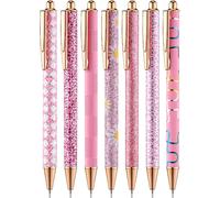Stylos Fantaisie Pour Femmes, Pink Paradise, 7 Stylos À Bille À Encre Noire Avec 10 Recharges, 1 Mm, Jolis Stylos Pour Journal, Cadeau De Pâques