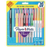 Stylos feutre - Paper Mate - Flair - Blister de 20 - Encre à base d'eau - Ne traverse pas le papier