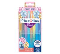 Stylos feutre Papermate Flair Candy POP écriture moyenne - Pochette de 16 couleurs assorties