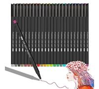 Stylos Feutre Pointe Fine, Surcotto 24 Couleurs Stylos Fine Ligne Ensemble 0,4mm Stylo Feutre Coloriage, Stylo de Peinture, pour Enfants Adultes Coloriage Dessin Manga Mandala