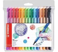 STABILO Stylo feutre pointMax – Pochette 15 feutres pointe moyenne 0,8 mm coloris assortis