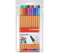Stylos-feutres - STABILO - Point 88 - Pochette de 20 - Pointe fine 0,4mm - Mixte