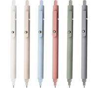 Stylos Gel,6 Stylos À Encre Noire De 0,5 Mm Pointe Fine Ecriture Fluide Et Séchage Rapide Corps Profilé Avec Ressort Intégré,Compagnon D'écriture Pour Tous Les Scénarios