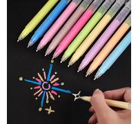 Stylos Gel ColorésLot De 10 Rollers À Pointe Large 1,0 MmStylos Rollers À Encre Gel Pour Surligner Du Papier Noir Dessiner Esquisser Scrapbooking Bullet Journal (Cs010-10)