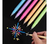 Stylos Gel ColorésLot De 6 Rollers À Pointe Large 1,0 MmStylos Rollers À Encre Gel Pour Surligner Du Papier Noir Dessiner Esquisser Scrapbooking Bullet Journal (Cs010-6)