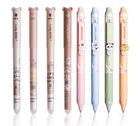 Stylos Gel Effaçable Set de 8 Stylos 0.5mm Pointe Fine Noir Écriture Fluide Effaçable