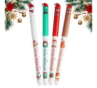 Stylos Gel Effaçables,4 Pièces Fournitures Scolaires de Noël pour l'Écriture | Stylos d'Écriture Festifs,Pour les Étudiants Enseignants Bureau Écrivains Croquis Journalisation Artisanat Journalistes