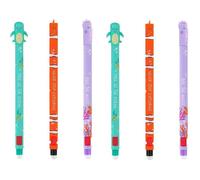 Stylos Gel Effaçables 6pcs Motifs Marins, Écriture Planning Cahier Scolaire