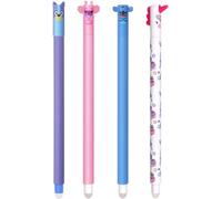 Stylos Gel Effaçables Avec Motif Animal De Dessin Animé,Boule Sur Les Extrémités Pour Enlever L'encre Sans Consommer La Feuille,Fournitures Scolaires Pour Enfants 0,7 Mm (B)