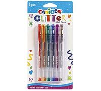 Stylos Gel Pailletés - CARIOCA - 6 Pièces - Écriture Colorée - Papier Foncé - Non Rechargeables