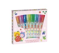 Janod - Stylos gel minis - 8 couleurs arc-en-ciel pailletés - format compact - Dès 6 ans