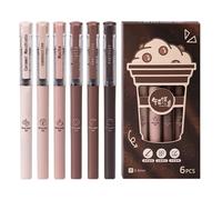 Stylos gel pour café: pointe aiguille amusante, expérience d'écriture, ensemble de papeterie portable, sélection d'encres colorées | Cahier de journal scolaire pour garçons et filles, dis