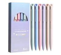 Stylos Gel Pour Journal Intime,Stylos à Encre Gel à Cliquet Encre Colorée | 6 Pièces Écriture Fluide Rétractables Multicolores Fournitures Scolaires Pour L'École Calligraphie Gribouillage Esquisse Des