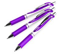 Stylos Gel Rétractables Pentel BL77 Rollerball 0,7mm Violet Pack De 3
