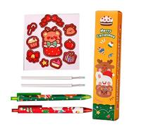 Stylos gel rétractables - Stylos à encre lisse - Style mignon de Noël - Prise en main confortable - Papier à lettre amusant - Ensemble de stylos pour bureau, maison, salle de classe, étudiants, filles