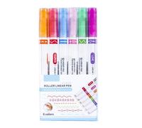 Stylos incurvés colorés, surligneurs incurvés | Stylo contour floral avec 6 formes de courbes différentes, accessoires de scrapbooking, stylos multifonction pour écrire, journaliser, prendre des notes